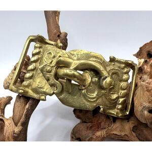 Vintage Handmade Medieval Door Latch Brass Belt Buckle